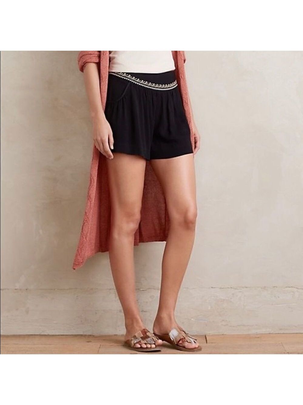 Anthropologie Elevenses Embroidered Skirty Shorts - Picture 2 of 8